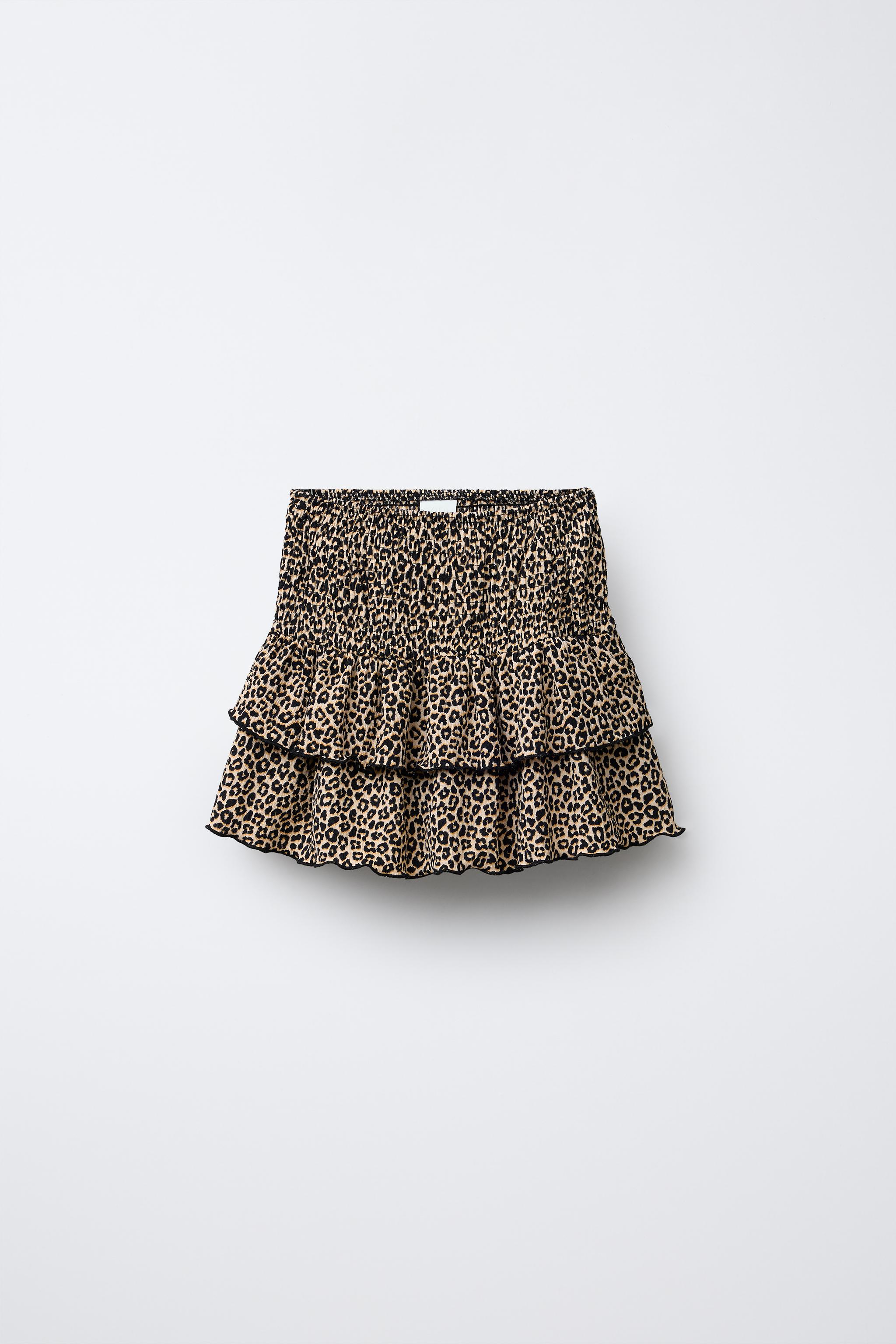 ANIMAL PRINT TEXTURED SKORT
